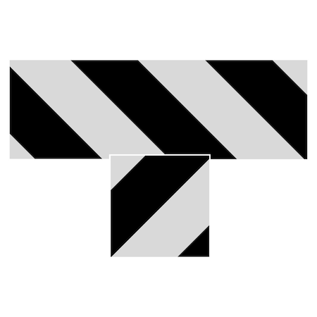 Superior Mark Floor Markings, Ts, 4in, Black/White Hazard Stripe IN-40-571